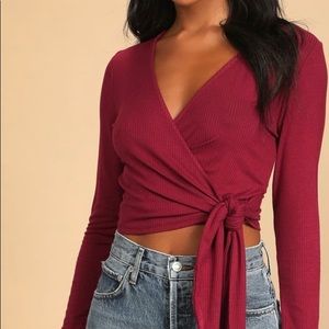 LULUS WRAP LONG SLEEVE SHIRT